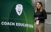 11 February 2023; FAI Coach Education Administrator and WNT Equipment Manager Orla Haran during the FAI Female Coaching Conference at Raddison Blu Hotel in Letterkenny, Donegal. Photo by Ramsey Cardy/Sportsfile