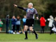 11 February 2023; Referee Paul O'Neill during the Electric Ireland Ashbourne Cup Semi-Final between TUD and SETU Waterford at UCD in Dublin. Photo by Michael P Ryan/Sportsfile