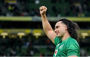11 February 2023; James Lowe of Ireland after his side's victory in the Guinness Six Nations Rugby Championship match between Ireland and France at the Aviva Stadium in Dublin. Photo by Seb Daly/Sportsfile