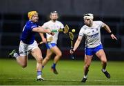 11 February 2023; Dessie Hutchinson of Waterford in action against Padraig Delaney of Laois during the Allianz Hurling League Division 1 Group B match between Laois and Waterford at Laois Hire O'Moore Park in Portlaoise, Laois. Photo by Stephen Marken/Sportsfile