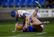 11 February 2023; Austin Gleeson of Waterford and Padraig Delaney of Laois tussle off the ball during the Allianz Hurling League Division 1 Group B match between Laois and Waterford at Laois Hire O'Moore Park in Portlaoise, Laois. Photo by Piaras Ó Mídheach/Sportsfile