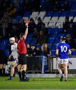 11 February 2023; Referee Seán Stack shiows the red card to Aidan Corby of Laois during the Allianz Hurling League Division 1 Group B match between Laois and Waterford at Laois Hire O'Moore Park in Portlaoise, Laois. Photo by Piaras Ó Mídheach/Sportsfile
