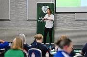 11 February 2023; Performance psychologist Sarah Murray during the FAI Female Coaching Conference at Raddison Blu Hotel in Letterkenny, Donegal. Photo by Ramsey Cardy/Sportsfile