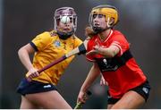 11 February 2023; Aoife Healy of UCC in action against Annabelle Timothy of DCU during the Electric Ireland Ashbourne Cup Semi Final between UCC and DCU at UCD in Dublin. Photo by Michael P Ryan/Sportsfile