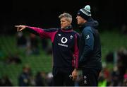 11 February 2023; Ireland defence coach Simon Easterby and forwards coach Paul O'Connell during the Guinness Six Nations Rugby Championship match between Ireland and France at the Aviva Stadium in Dublin. Photo by Harry Murphy/Sportsfile