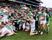 22 January 2023; Richie Reid of Shamrocks Ballyhale celebrates with the Tommy Moore Cup after his side's victory in the AIB GAA Hurling All-Ireland Senior Club Championship Final match between Shamrocks Ballyhale of Kilkenny and Dunloy Cúchullain's of Antrim at Croke Park in Dublin. Photo by Piaras Ó Mídheach/Sportsfile