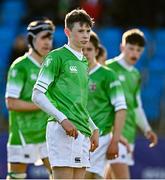 9 February 2023; Roddy Cotter of Gonzaga College during the Bank of Ireland Leinster Rugby Schools Junior Cup First Round match between St Mary’s College and Gonzaga College at Energia Park in Dublin. Photo by Brendan Moran/Sportsfile