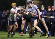 9 February 2023; David O'Carroll of University College Dublin is tackled by Adam English of University of Limerick during the Electric Ireland HE GAA Fitzgibbon Cup Quarter-Final match between University of Limerick and University College Dublin at UL Grounds in Limerick. Photo by Michael P Ryan/Sportsfile