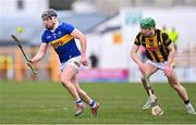 12 February 2023; Dan McCormack of Tipperary in action against Martin Keoghan of Kilkenny during the Allianz Hurling League Division 1 Group B match between Kilkenny and Tipperary at UPMC Nowlan Park in Kilkenny. Photo by Stephen Marken/Sportsfile