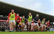 12 February 2023; Cork players break from the team photogrpah before the Allianz Hurling League Division 1 Group A match between Galway and Cork at Pearse Stadium in Galway. Photo by Seb Daly/Sportsfile