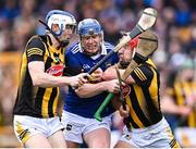 12 February 2023; Alan Tynan of Tipperary in action against Huw Lawlor, left, and Cillian Buckley of Kilkenny during the Allianz Hurling League Division 1 Group B match between Kilkenny and Tipperary at UPMC Nowlan Park in Kilkenny. Photo by Piaras Ó Mídheach/Sportsfile