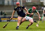 12 February 2023; Darragh Egerton of Westmeath in action against Lee Chin of Wexford during the Allianz Hurling League Division 1 Group A match between Westmeath and Wexford at TEG Cusack Park in Mullingar, Westmeath. Photo by Michael P Ryan/Sportsfile