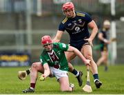 12 February 2023; Darragh Egerton of Westmeath in action against Lee Chin of Wexford during the Allianz Hurling League Division 1 Group A match between Westmeath and Wexford at TEG Cusack Park in Mullingar, Westmeath. Photo by Michael P Ryan/Sportsfile