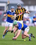 12 February 2023; Noel McGrath of Tipperary in action against David Blanchfield of Kilkenny during the Allianz Hurling League Division 1 Group B match between Kilkenny and Tipperary at UPMC Nowlan Park in Kilkenny. Photo by Stephen Marken/Sportsfile