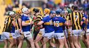 12 February 2023; Players tussle during the Allianz Hurling League Division 1 Group B match between Kilkenny and Tipperary at UPMC Nowlan Park in Kilkenny. Photo by Stephen Marken/Sportsfile