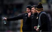 12 February 2023; Kilkenny manager Derek Lyng, centre, with selectors Michael Rice, left, and Peter Barry during the Allianz Hurling League Division 1 Group B match between Kilkenny and Tipperary at UPMC Nowlan Park in Kilkenny. Photo by Piaras Ó Mídheach/Sportsfile