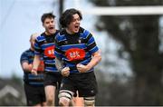 12 February 2023; Luke Roche of Wexford Wanderers celebrates after his side's victory in the Bank of Ireland Provincial Towns Cup 1st Round match between Wexford Wanderers RFC and Mullingar RFC at Wexford Wanderers RFC in Wexford. Photo by Harry Murphy/Sportsfile