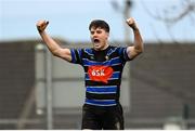 12 February 2023; Kevin Mahoney of Wexford Wanderers celebrates a penalty during the Bank of Ireland Provincial Towns Cup 1st Round match between Wexford Wanderers RFC and Mullingar RFC at Wexford Wanderers RFC in Wexford. Photo by Harry Murphy/Sportsfile