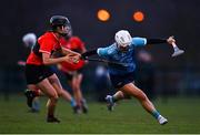 12 February 2023; Sinead Daly of TUD in action against Rachel McCarthy of UCC during the Electric Ireland Ashbourne Cup Final between UCC and TUD at UCD in Dublin. Photo by Ben McShane/Sportsfile