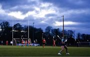12 February 2023; Roisin McCormick of TUD scores from a free to win the game in extra-time of the Electric Ireland Ashbourne Cup Final between UCC and TUD at UCD in Dublin. Photo by Ben McShane/Sportsfile