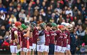 12 February 2023; Galway players before the Allianz Hurling League Division 1 Group A match between Galway and Cork at Pearse Stadium in Galway. Photo by Seb Daly/Sportsfile
