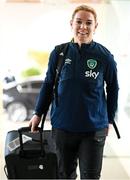13 February 2023; Aoife Mannion arrives to the team hotel during a Republic of Ireland women training camp in Marbella, Spain. Photo by Stephen McCarthy/Sportsfile