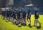 13 February 2023; Leinster players including Ryan Baird, third right, during a Leinster Rugby squad training Session at UCD in Dublin. Photo by Harry Murphy/Sportsfile
