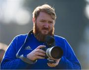 13 February 2023; Videographer Robert Maguire during a Leinster Rugby squad training Session at UCD in Dublin. Photo by Harry Murphy/Sportsfile