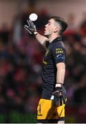 10 February 2023; Derry City goalkeeper Brian Maher during the FAI President's Cup match between Derry City and Shamrock Rovers at the Ryan McBride Brandywell Stadium in Derry. Photo by Stephen McCarthy/Sportsfile