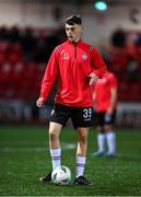 10 February 2023; Conor Barr of Derry City during the FAI President's Cup match between Derry City and Shamrock Rovers at the Ryan McBride Brandywell Stadium in Derry. Photo by Stephen McCarthy/Sportsfile