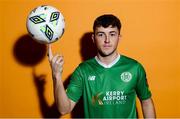 13 February 2023; Ryan Kelliher poses for a portrait during a Kerry FC squad portrait session at the Kerry Sports Academy in Tralee, Kerry. Photo by Brendan Moran/Sportsfile