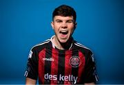 14 February 2023; James Clarke poses for a portrait during a Bohemians squad portrait session at DCU Sports Complex in Dublin. Photo by David Fitzgerald/Sportsfile
