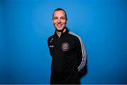 14 February 2023; First team coach Derek Pender poses for a portrait during a Bohemians squad portrait session at DCU Sports Complex in Dublin. Photo by David Fitzgerald/Sportsfile