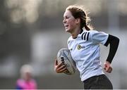 14 February 2023; Sorcha Tierney of Midlands celebrates after scoring a try during the Leinster Rugby Bank of Ireland Sarah Robinson Cup Round Five match between Midlands and North East at Navan RFC in Navan, Meath. Photo by Piaras Ó Mídheach/Sportsfile