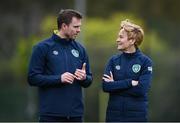 14 February 2023; Manager Vera Pauw and assistant manager Tom Elmes, left, during a Republic of Ireland women training session at Dama de Noche Football Center in Marbella, Spain. Photo by Stephen McCarthy/Sportsfile