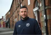 15 February 2023; St Patrick's Athletic manager Tim Clancy poses for a portrait after a media conference at Richmond Park in Dublin. Photo by David Fitzgerald/Sportsfile