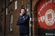 15 February 2023; St Patrick's Athletic manager Tim Clancy poses for a portrait after a media conference at Richmond Park in Dublin. Photo by David Fitzgerald/Sportsfile