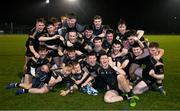 15 February 2023; The TUS Mdlands team celebrate with the cup after victory in the Electric Ireland HE Trench Cup Final match between Dundalk Institute of Technology and Technological University of the Shannon Midlands at SETU West Campus in Waterford. Photo by Brendan Moran/Sportsfile