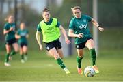 15 February 2023; Harriet Scott, right, and Lucy Quinn during a Republic of Ireland women training session at Dama de Noche Football Center in Marbella, Spain. Photo by Stephen McCarthy/Sportsfile