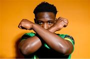 13 February 2023; Junior Ankomah poses for a portrait during a Kerry FC squad portrait session at the Kerry Sports Academy in Tralee, Kerry. Photo by Brendan Moran/Sportsfile