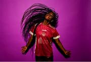 9 February 2023; Rola Olusola poses for a portrait during a Galway United squad portrait session at the Clayton Hotel in Galway. Photo by Eóin Noonan/Sportsfile