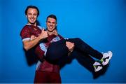 6 February 2023; Dylan Grimes, left, and Dayle Rooney poses for a portrait during a Drogheda United squad portrait session at Weaver's Park in Drogheda, Louth. Photo by Stephen McCarthy/Sportsfile