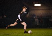 15 February 2023; Brandon Kelly of TUS Midlands kicks a penalty during the Electric Ireland HE Trench Cup Final match between Dundalk Institute of Technology and Technological University of the Shannon Midlands at SETU West Campus in Waterford. Photo by Stephen Marken/Sportsfile