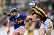 12 February 2023; Enda Heffernan of Tipperary in action against Huw Lawlor of Kilkenny during the Allianz Hurling League Division 1 Group B match between Kilkenny and Tipperary at UPMC Nowlan Park in Kilkenny. Photo by Piaras Ó Mídheach/Sportsfile