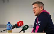 16 February 2023; Defence coach Simon Easterby speaking during an Ireland rugby media conference at the IRFU High Performance Centre on the Sport Ireland Campus in Abbotstown, Dublin. Photo by Seb Daly/Sportsfile