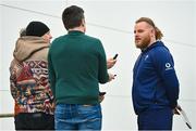 16 February 2023; Finlay Bealham is interviewed during an Ireland rugby media conference at the IRFU High Performance Centre on the Sport Ireland Campus in Abbotstown, Dublin. Photo by Seb Daly/Sportsfile
