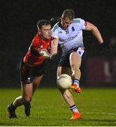 15 February 2023; Mark Looney of UL in action against Briain Murphy of UCC during the Electric Ireland HE GAA Sigerson Cup Final match between University of Limerick and University College Cork at WIT Sports Campus in Waterford. Photo by Brendan Moran/Sportsfile