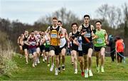 12 February 2023; Niall Carbery of Clonliffe Harriers AC, Dublin, 1458, and Luke Dinsmore of Annadale Striders, Antrim, 1527, lead the field in the intermediate men's 8000m during the 123.ie National Intermediate, Masters & Juvenile B Cross Country Championships at Gowran Demense in Kilkenny. Photo by Sam Barnes/Sportsfile