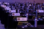 17 February 2023; A general view of the placecard for USGAA delegates before the start of day one of the GAA Annual Congress 2023 at Croke Park in Dublin. Photo by Piaras Ó Mídheach/Sportsfile