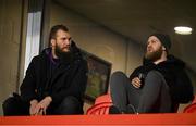17 February 2023; RG Snyman and Jeremy Loughman of Munster look on before the United Rugby Championship match between Munster and Ospreys at Thomond Park in Limerick. Photo by Harry Murphy/Sportsfile